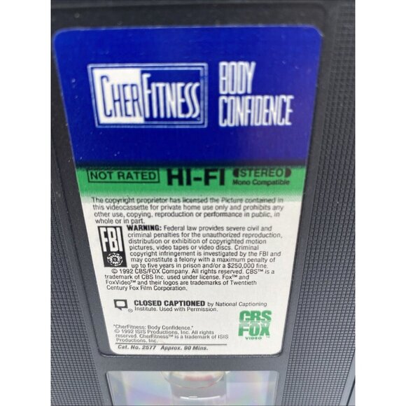 Cher Fitness Body Confidence VHS Tape Workout Exercise Health CBS Fox Video - Picture 7 of 9